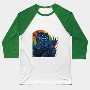 Rainbow Owl Baseball T-Shirt